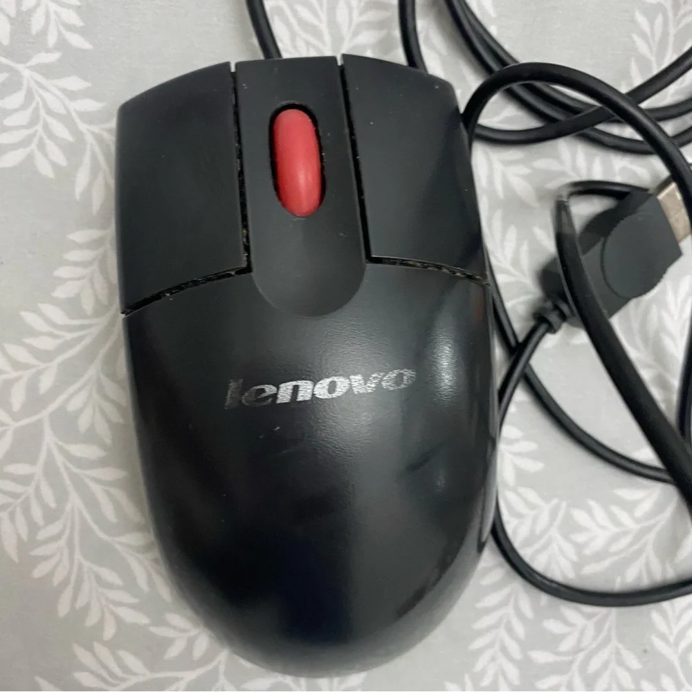Set of 2 Black Wired Mouse - Lenovo and Dell - USB mouse